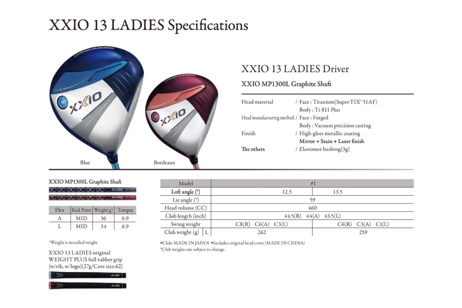 Copricapo Per Driver XXIO 13 – Nuovo, Originale, Colori Nero/rosso/blu – HC-3573